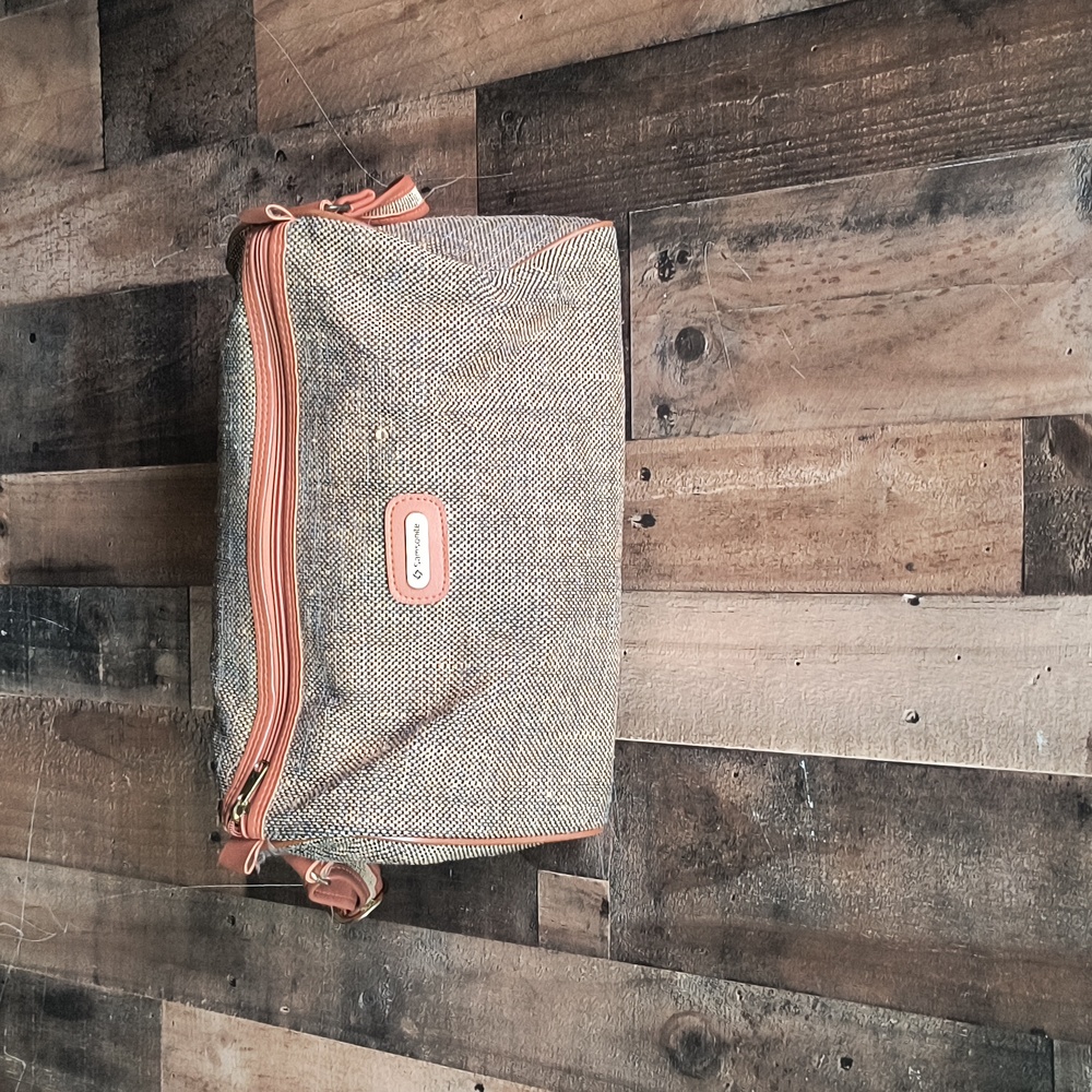 Vintage Samsonite Brown Tweed Travel Carry On Bag